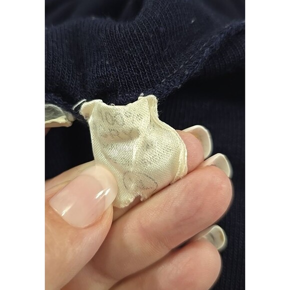 True Vtg 70s Italian Turtleneck Womens M Navy Blue Minimalist Old Money Capsule - Picture 6 of 6